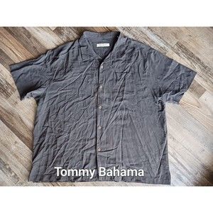Tommy Bahama Silk Camp Shirt 3XL Charcoal Grey